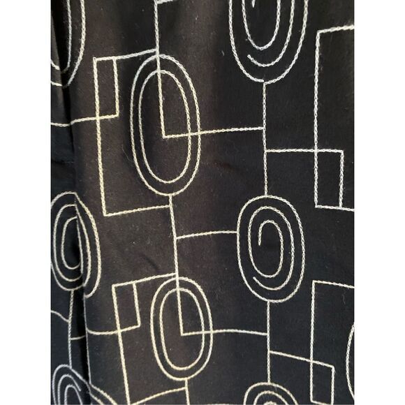 Talbots vintage black and white stretch embroidered flat front pants S/12 - Picture 3 of 5